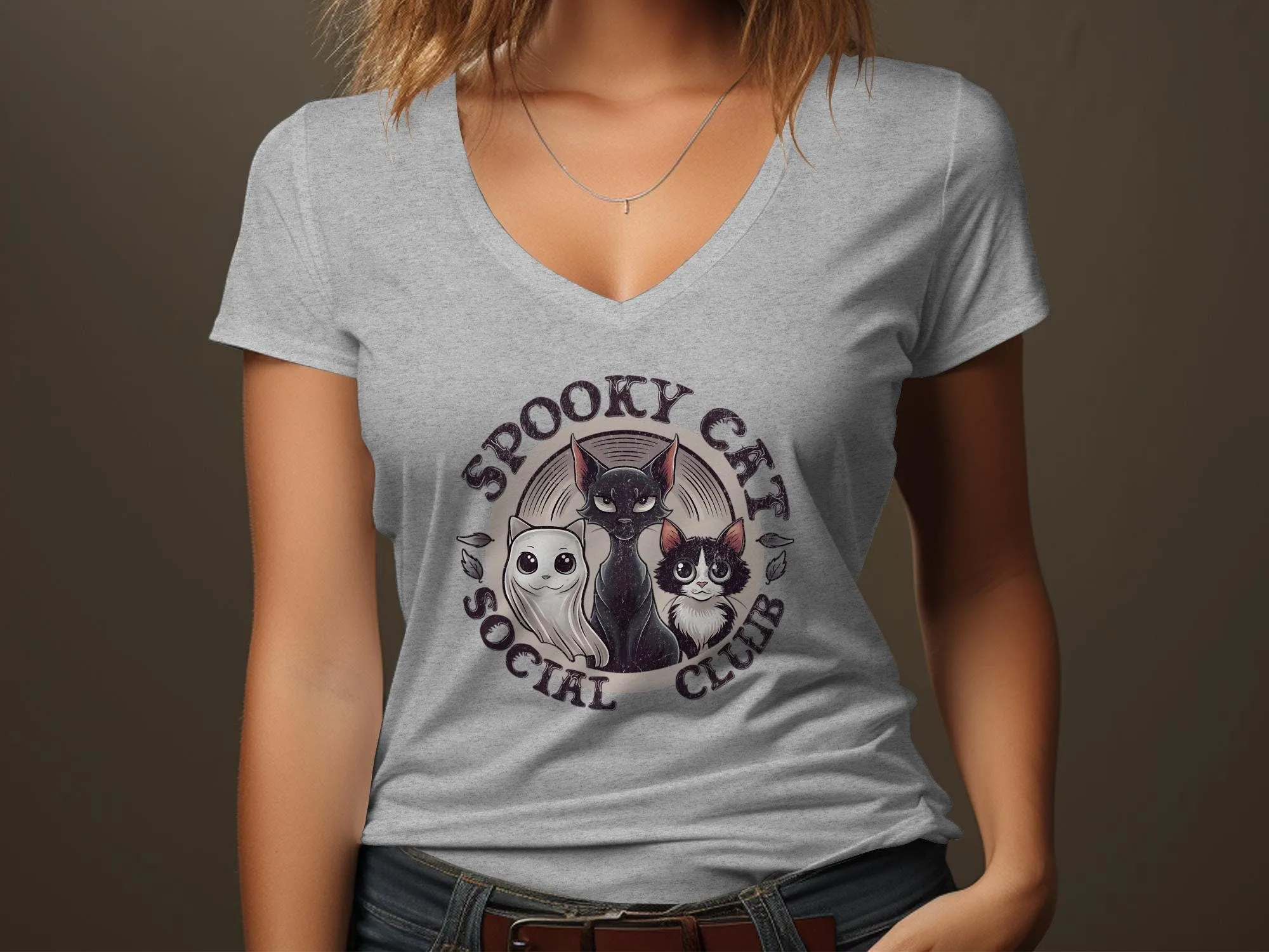 Spooky Cat Social Club T-Shirt, Cute Halloween Cat Shirt, Black Cat White Cat Kitten Tee, Funny Cat Lover Gift, Spook Sweatshirt