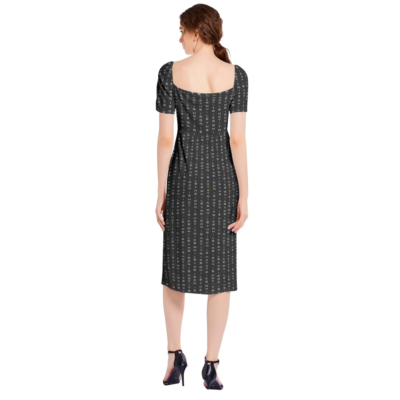 Strike While the Iron Is Hot Split Thigh Midi Bodycon Dress