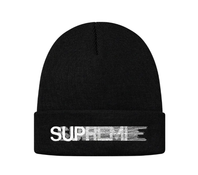 SUPREME BLACK MOTION LOGO BEANIE (SS20)