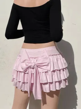 Sweetheart bow layered skirt