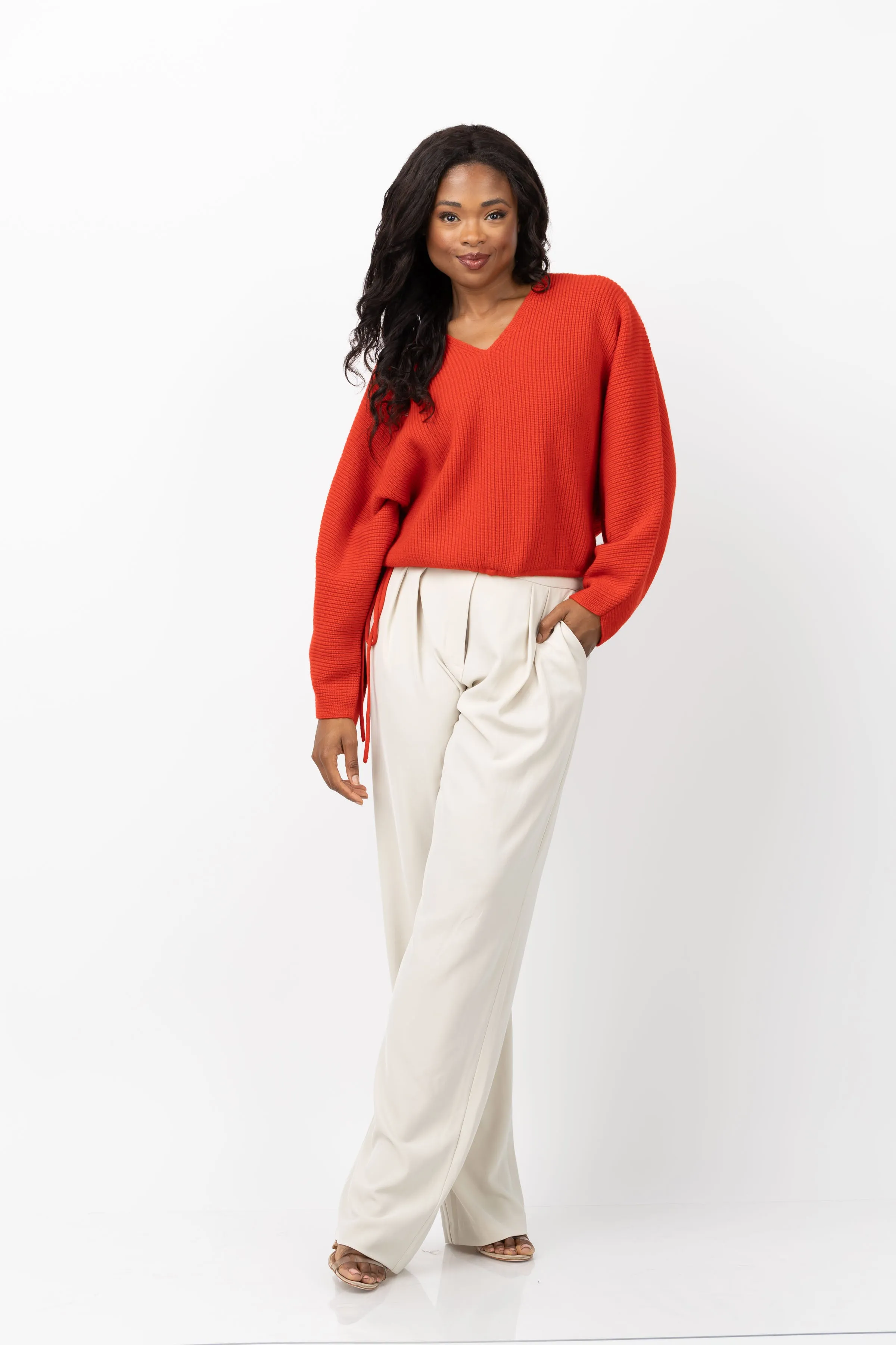 The Sei Double Pleated Trousers in Oyster
