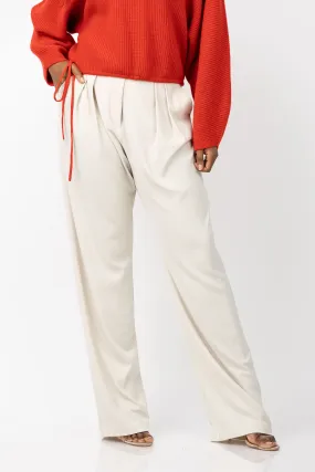 The Sei Double Pleated Trousers in Oyster