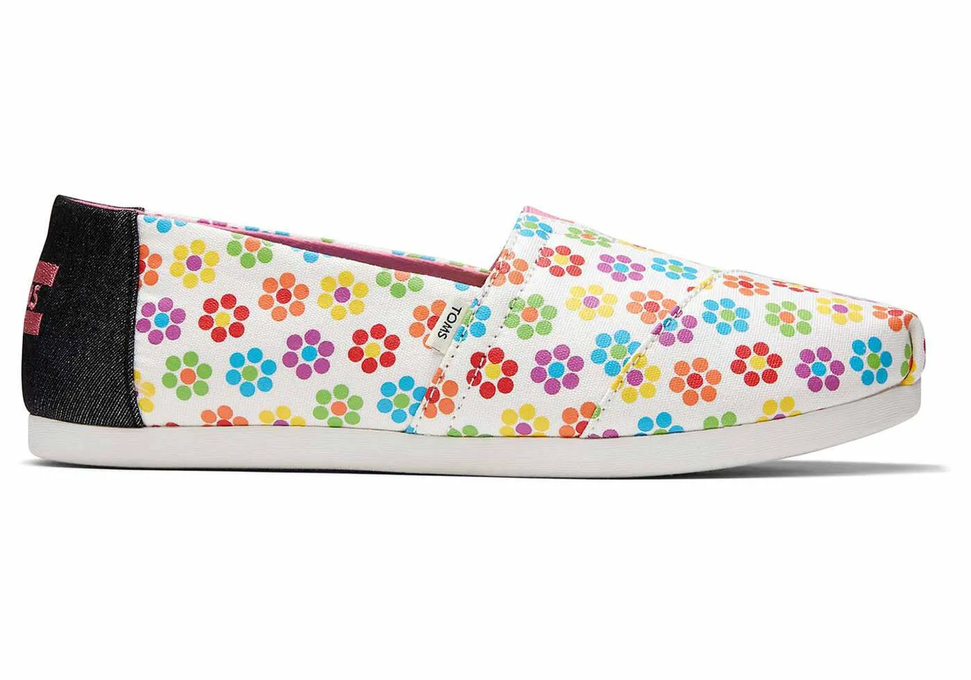 Toms Womens Alpargata White Lite Brite Glow In The Dark Flowers Print