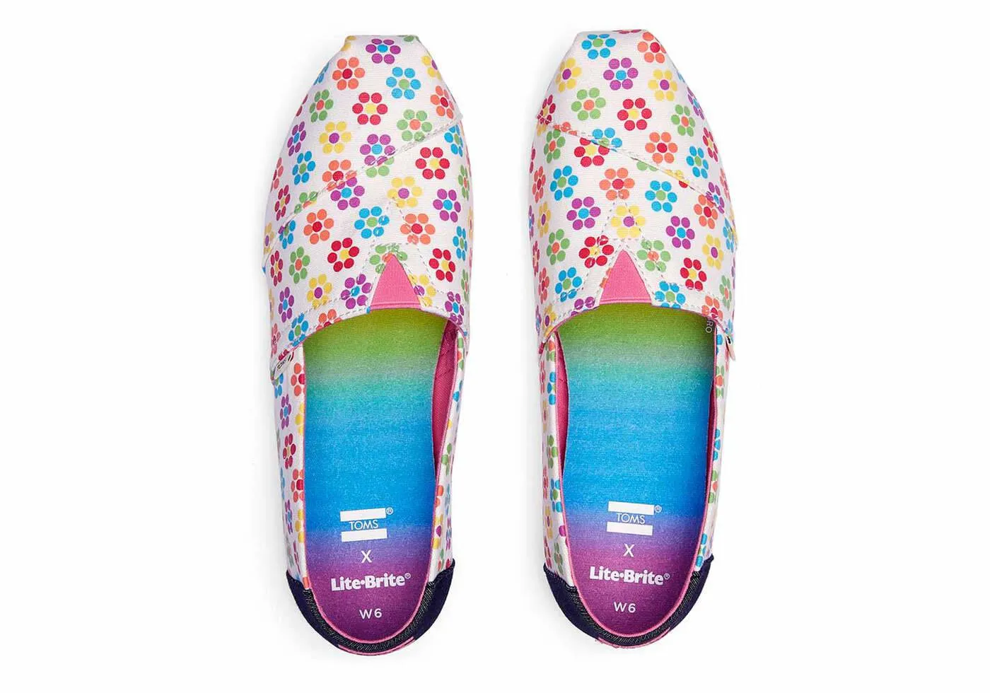 Toms Womens Alpargata White Lite Brite Glow In The Dark Flowers Print