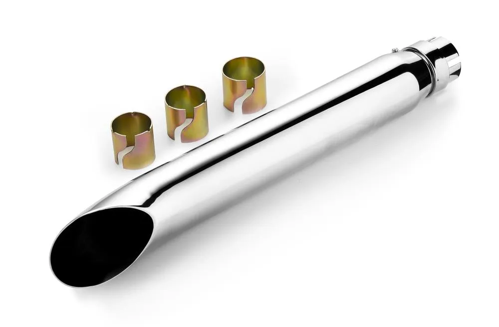 Turnout Exhaust Muffler Chrome 50cm Long fits up to 45mm (1-3/4 in.) header pipes - Highway Hawk H65-942