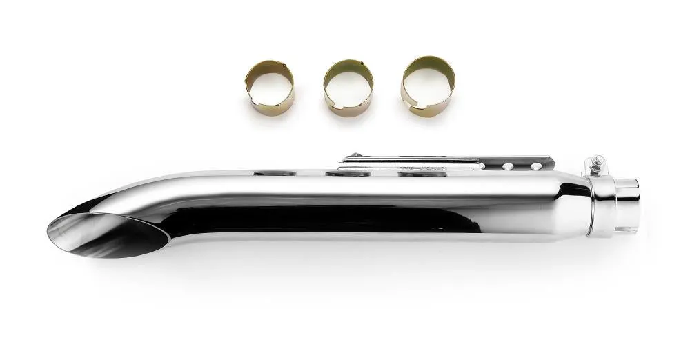 Turnout Exhaust Muffler Chrome 50cm Long fits up to 45mm (1-3/4 in.) header pipes - Highway Hawk H65-942