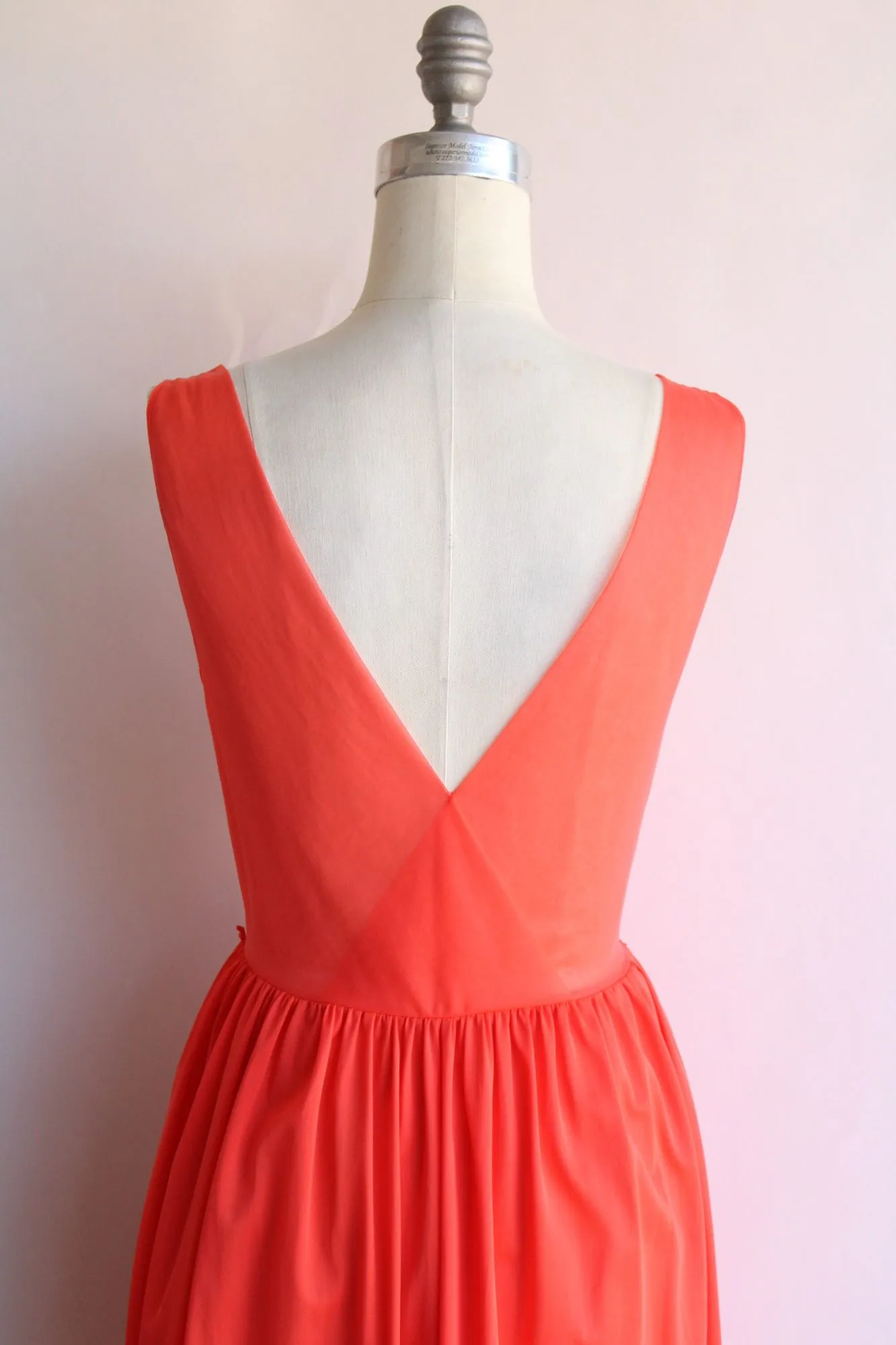 Vintage 1960s Vanity Fair Orange Nylon Nightgown