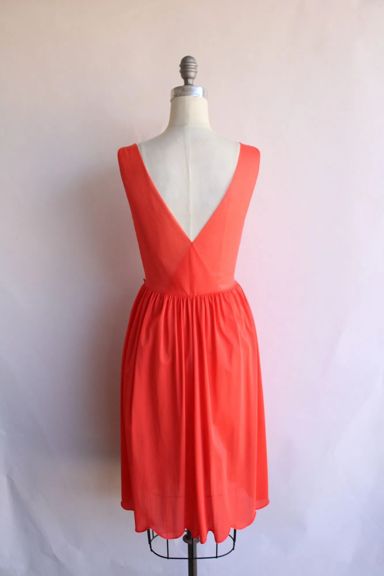 Vintage 1960s Vanity Fair Orange Nylon Nightgown