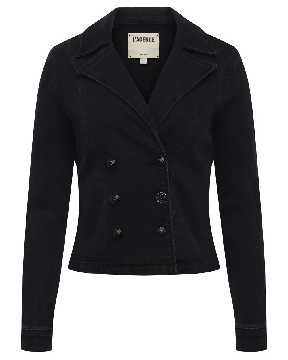 Washed Black Admiral Double Breasted Jacket