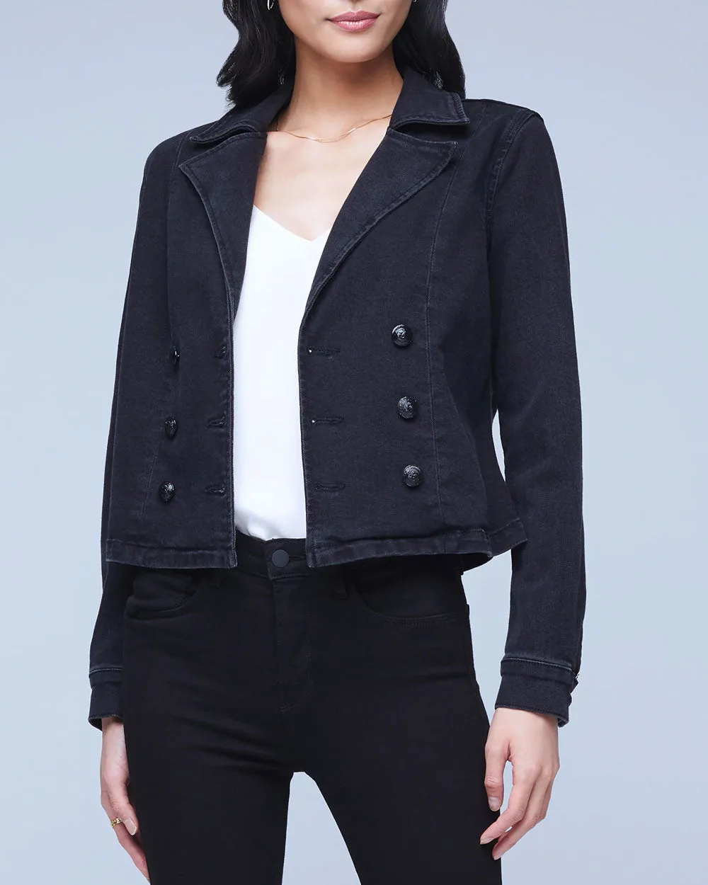Washed Black Admiral Double Breasted Jacket