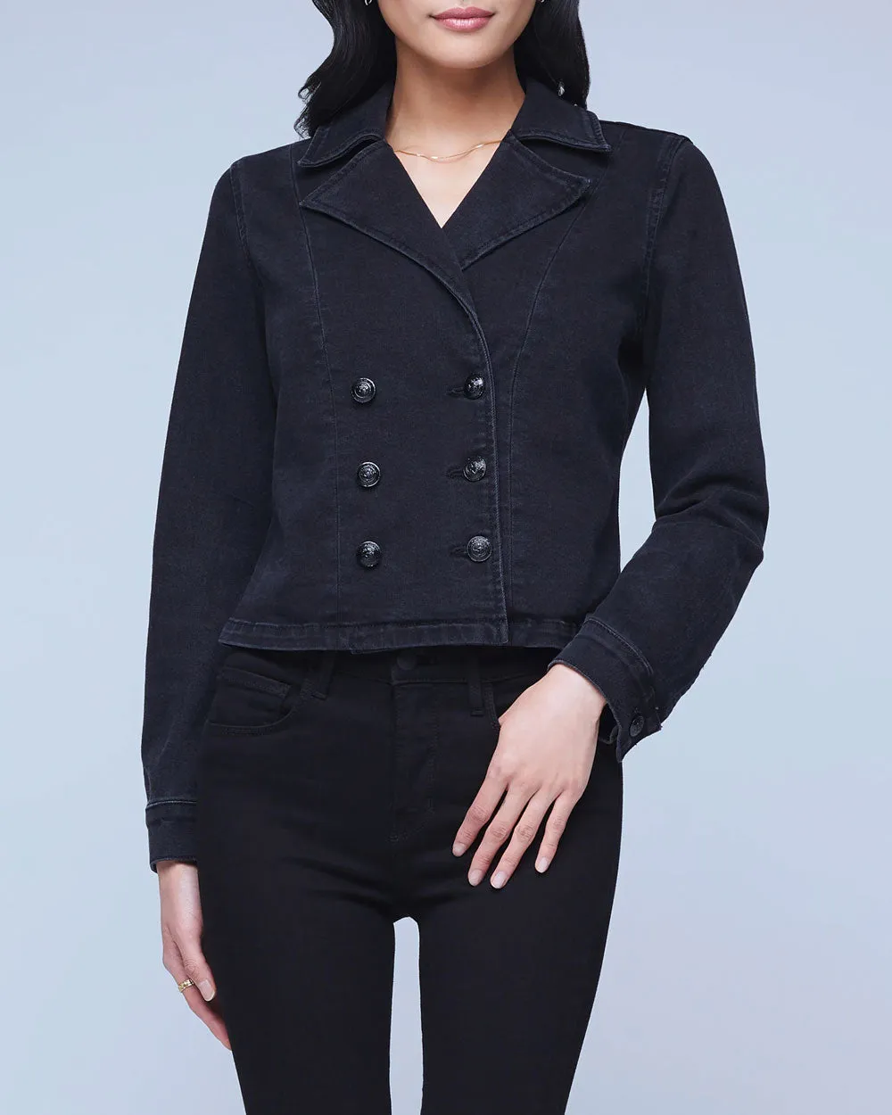 Washed Black Admiral Double Breasted Jacket