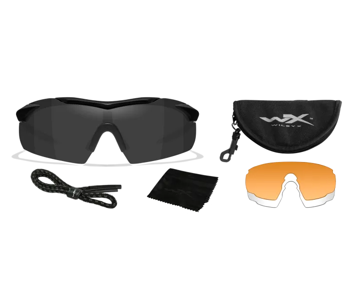Wiley X WX Vapor Sunglasses - 3 Lens Package - Matte Black Frame