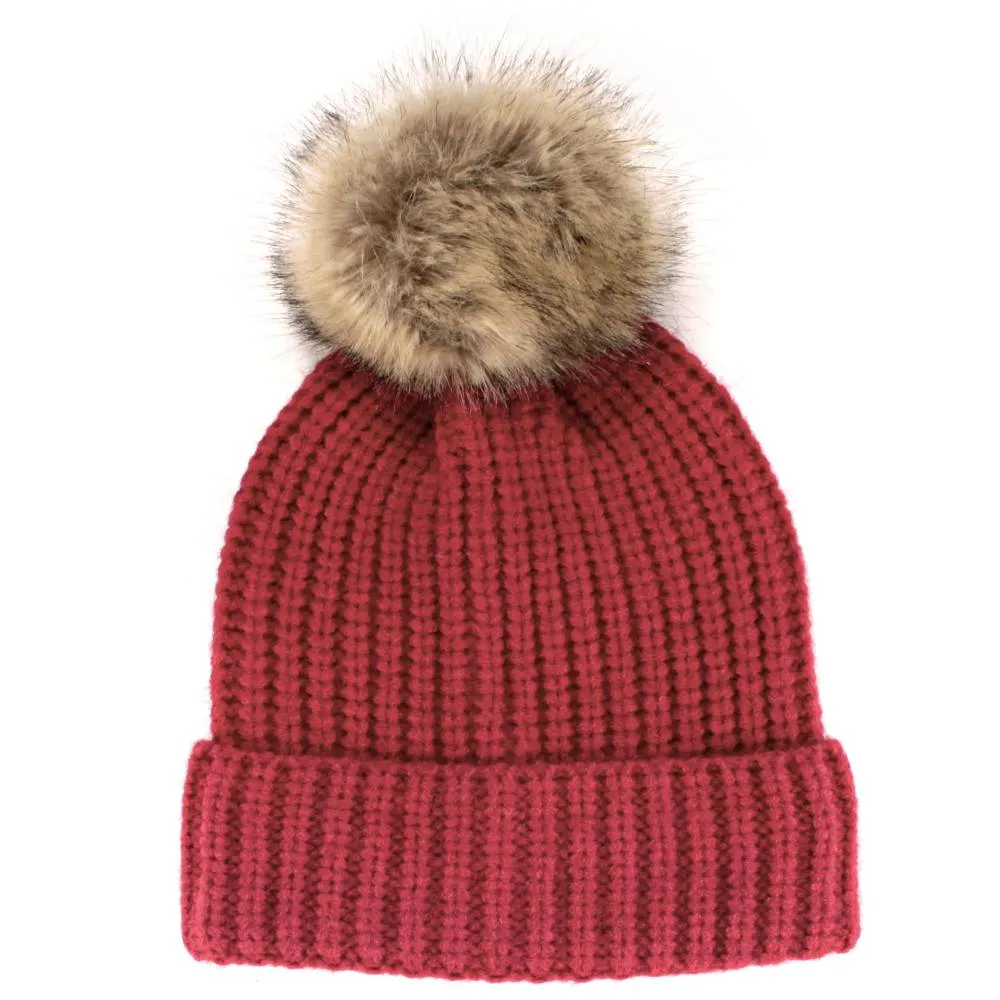 Women's Winter Knitted Pom Pom Slouchy Chunky Warm Fuzzy Beanie