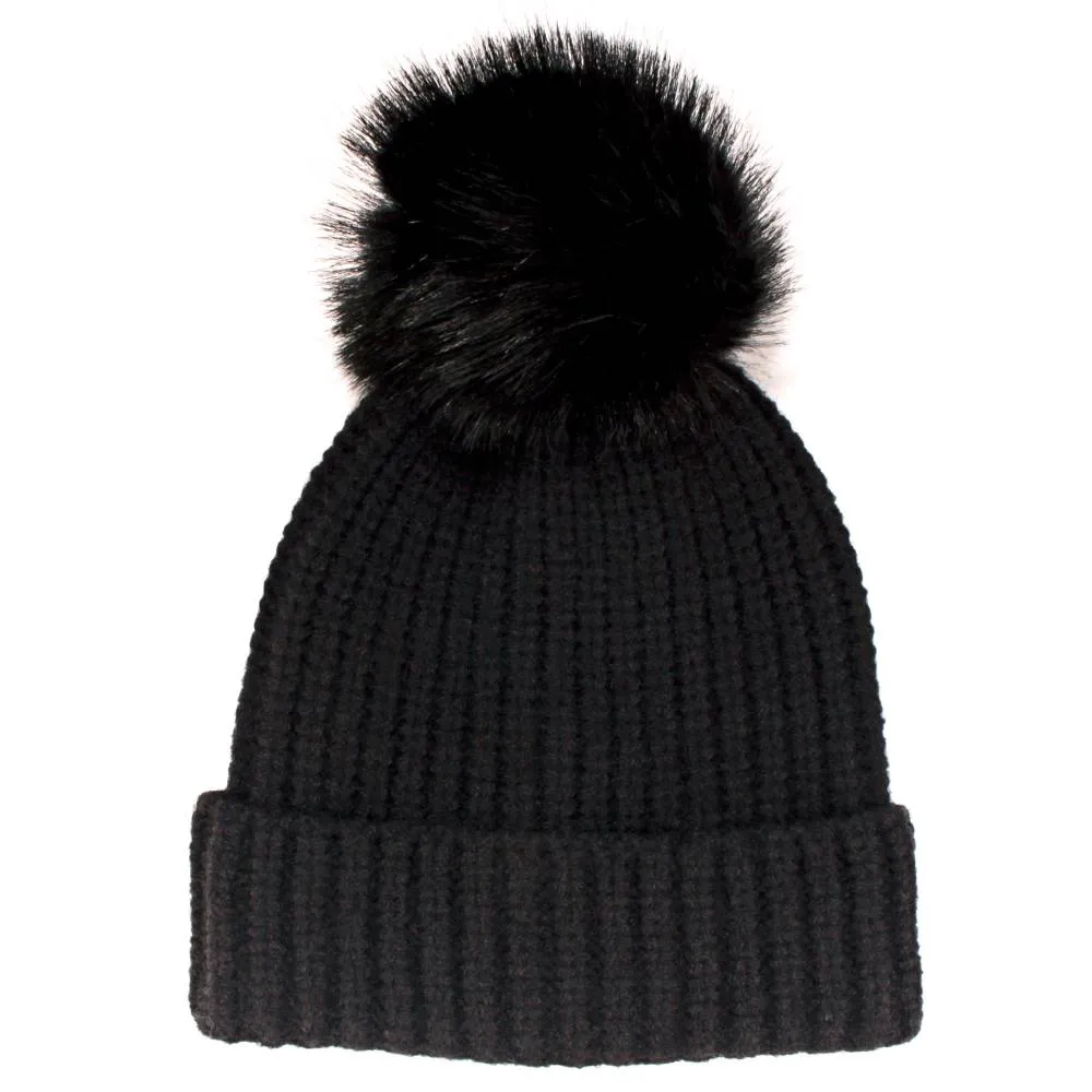 Women's Winter Knitted Pom Pom Slouchy Chunky Warm Fuzzy Beanie