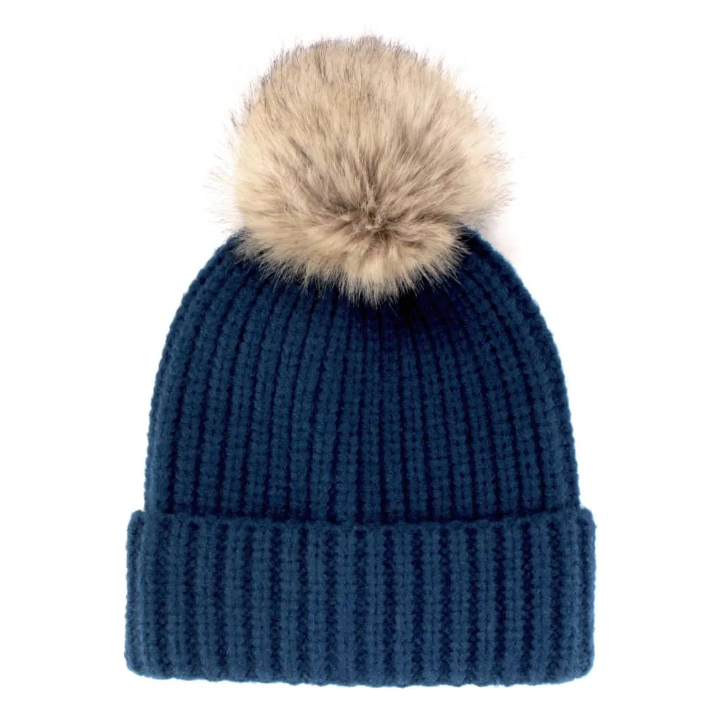 Women's Winter Knitted Pom Pom Slouchy Chunky Warm Fuzzy Beanie